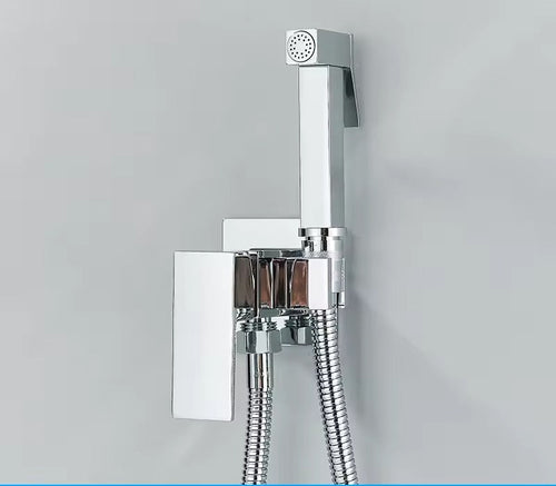 Skanto | Mat svart bidet dusjkran i massiv messing, hygienedusj, varmt-kaldt blandingsventil, toalettkran for muslimsk bruk