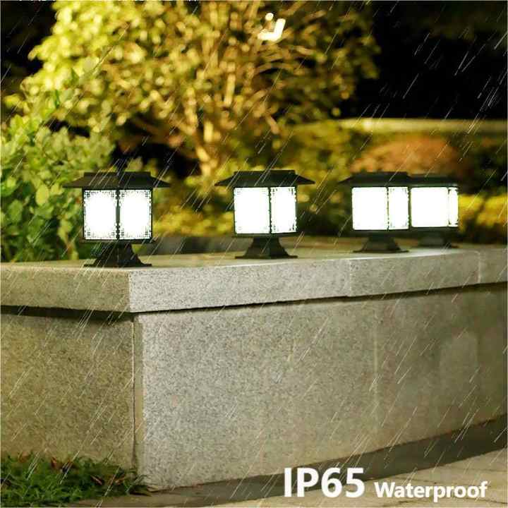 Skanto | Solar LED Hage Lampe – Stor Firkantet Lampe med Varmt Lys og Dobbelt Bruk