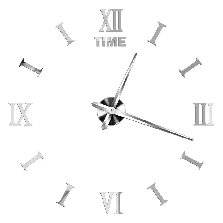 Large DIY 3D Mirror Acrylic Wall Clock for Kitchen, Dining Room, Living Room | Skanto