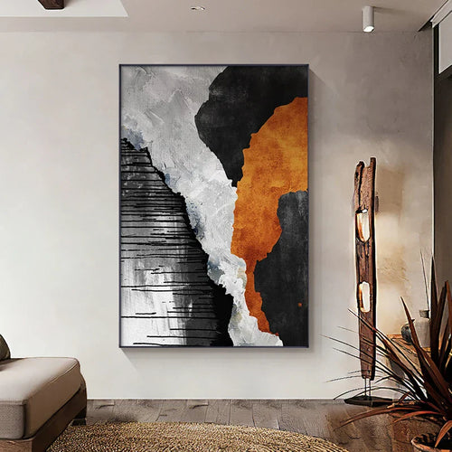 Iøynefallende fargepaletter Moderne abstrakt veggkunst Fin kunst lerretsutskrifter Midtpunkt bilder for urban leilighet Stue kunst for moderne bolig | Skanto