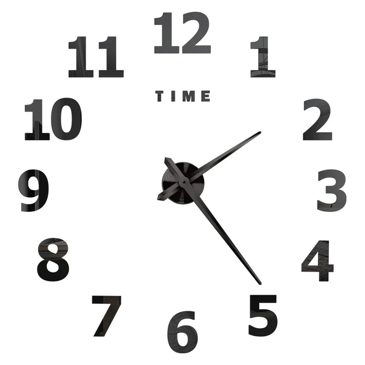 Large DIY 3D Mirror Acrylic Wall Clock for Kitchen, Dining Room, Living Room | Skanto