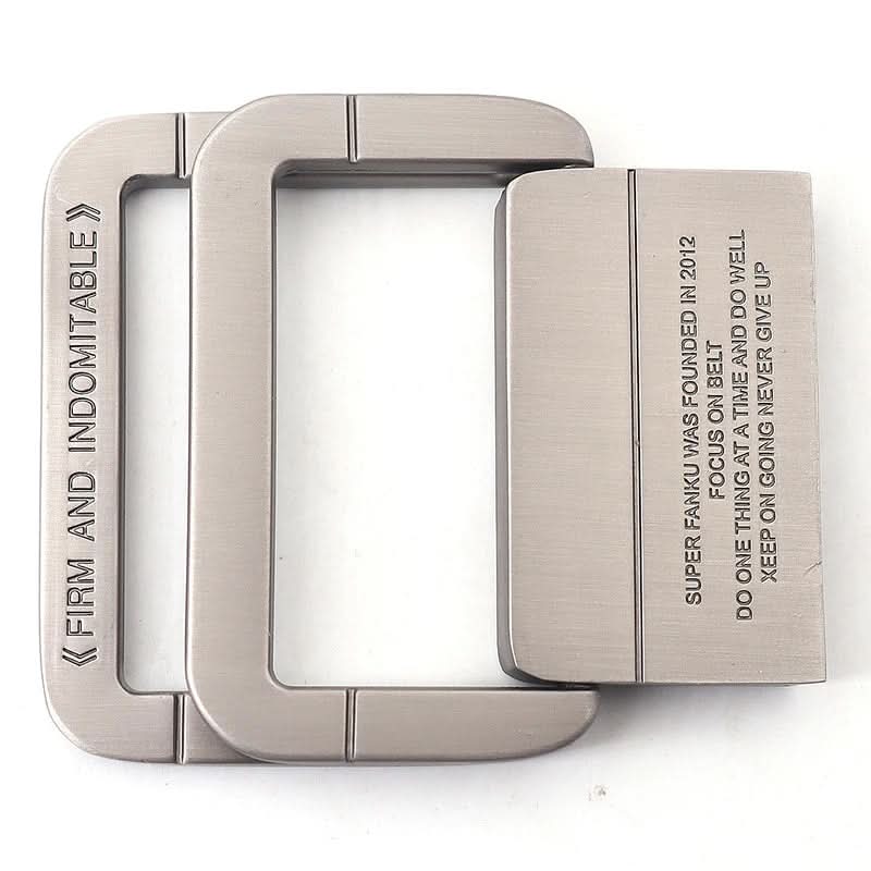 Skanto | Unisex lerretsbelte – Dobbel metallring spenne, justerbar