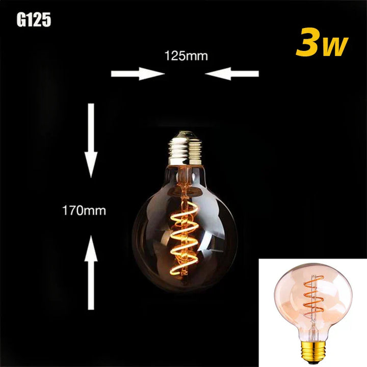 Skanto | Dimbar Vintage LED Lyspære (3W, E27 Undersøkelse) - Gull Spiral Filament for Kroner & Dekorativ Belysning
