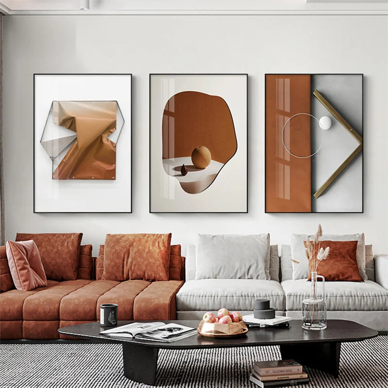 Modern Aesthetic Abstract Geometry Wall Art Fine Art Canvas Prints Pictures For Luxury Apartment Living Room Dining Room Entry Foyer Art Decor | Skanto