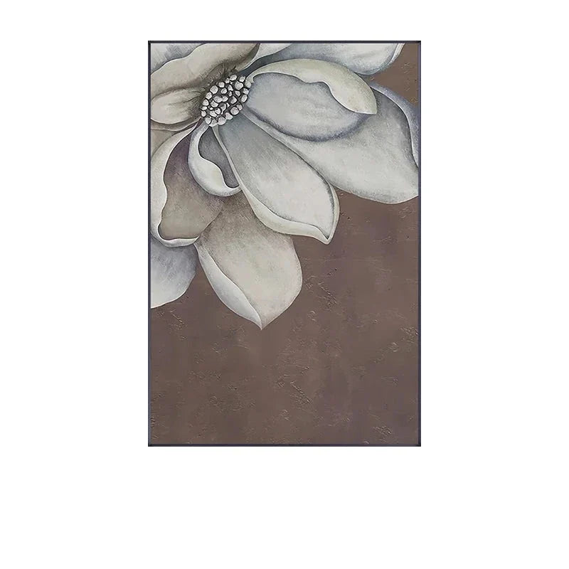 Skandinavisk Large Flower Wall Art Fine Art Canvas Prints White Petal Flower Posters Modern Botanical Pictures For Foyer Living Room | Skanto