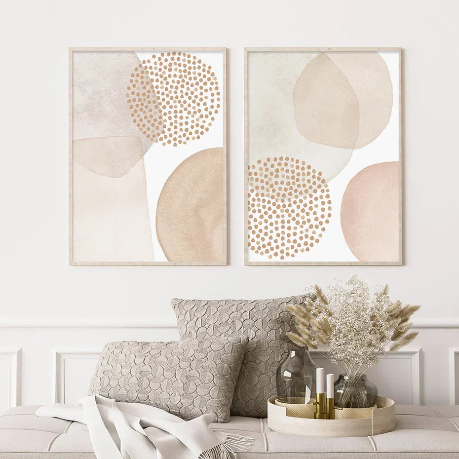 Lighter Shades Pink Beige Minimalist Abstract Wall Art Fine Art Canvas Prints Pictures For Living Room Bedroom Nordic Home Decor | Skanto