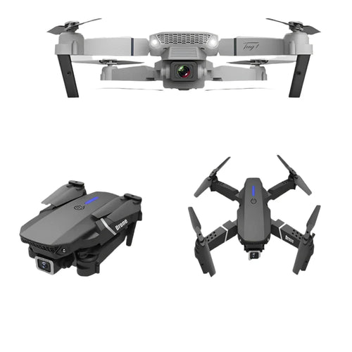 Skanto- E88 Pro Drone 4k HD Dobbel Kamera RC VR 3D Lang Batterilevetid Flygebane FPV Mini Drone