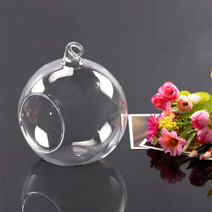 Skanto Glass Ball Vase Flower Plant Potted Creative Glass Container Home Office Decoration Home Table Decor Room Glass Vases