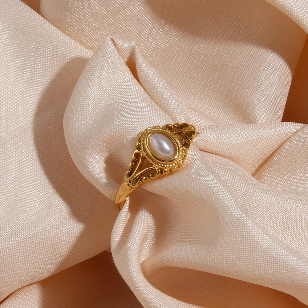 Skanto | 18k vintage inspirert perle ring