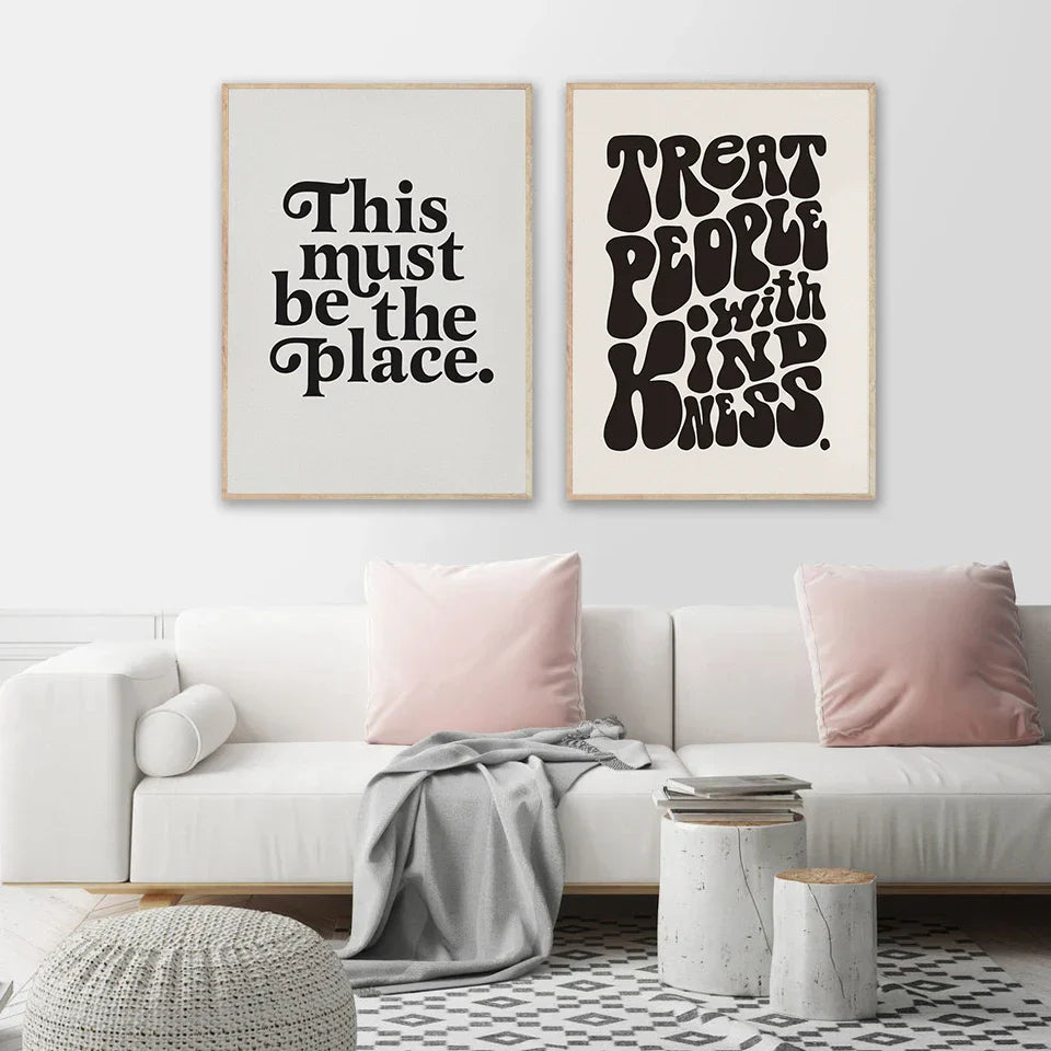 Inspirational Quotes Wall Art Canvas Prints Black White Poster Letters & Quotes Pictures for Living Room Bedroom Nordic Home Decor | Skanto