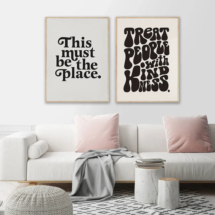 Inspirational Quotes Wall Art Canvas Prints Black White Poster Letters & Quotes Pictures for Living Room Bedroom Nordic Home Decor | Skanto