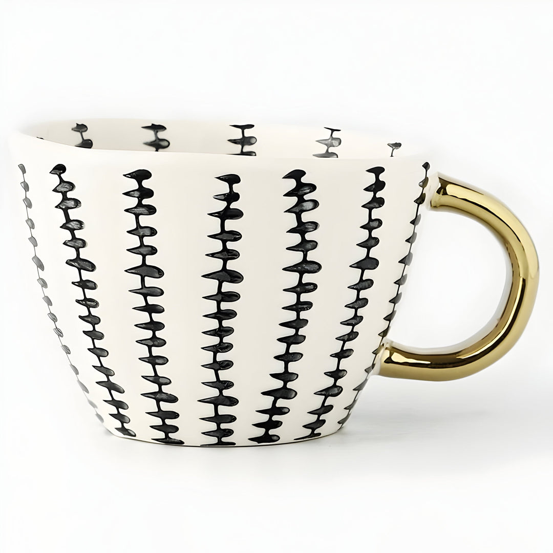 Keramikkopp med geometrisk design – Stilig og moderne | Ideell for kaffe eller te | Skanto