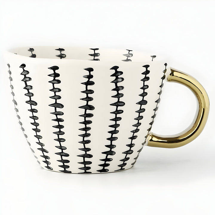 Keramisk krus med geometrisk design – Stilig og moderne | Ideell for kaffe eller te