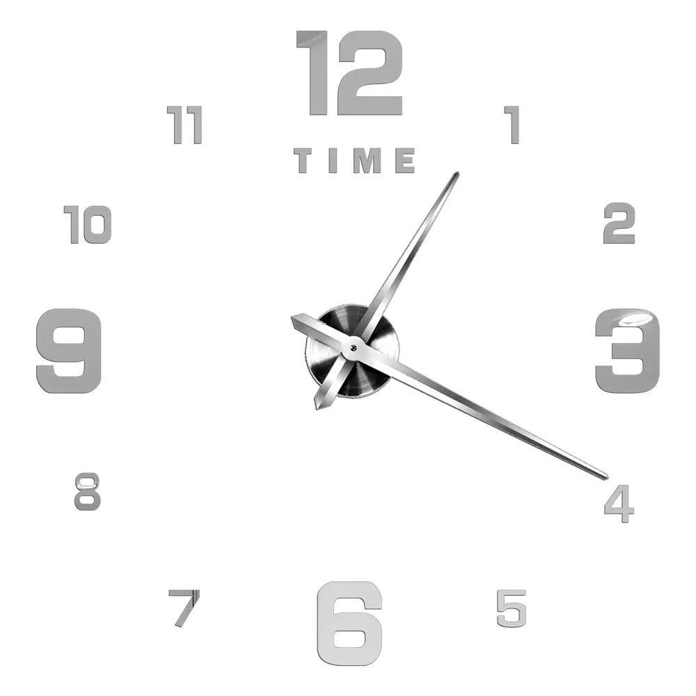 Large DIY 3D Mirror Acrylic Wall Clock for Kitchen, Dining Room, Living Room | Skanto