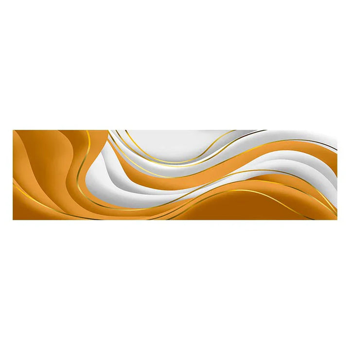 Modern Abstract Green Gray Gold Flowing Ribbon Wall Art Fine Art Canvas Prints Tall Format Pictures for Living Room Foyer Staircase Wall Decor | Skanto