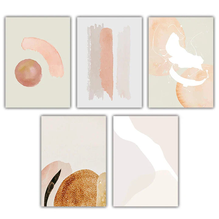Minimalist Pastel Watercolor Wall Art Canvas Prints Modern Abstract Nordic Pictures for Living Room Bedroom Art Decor | Skanto