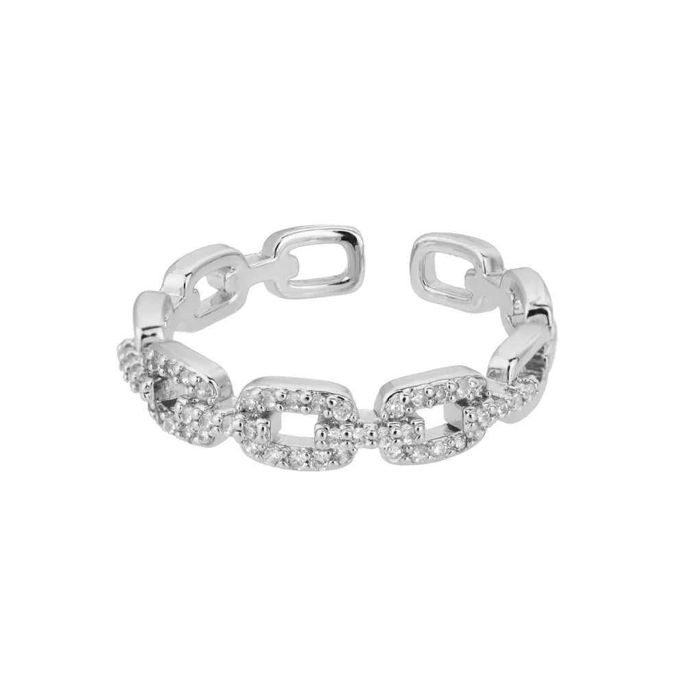 Skanto | Justerbar diamant lenke ring