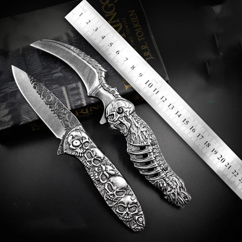 Taktisk Natt Skull Foldbar Lommekniv | Skanto
