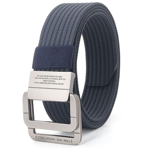 Skanto | Unisex lerretsbelte – Dobbel metallring spenne, justerbar