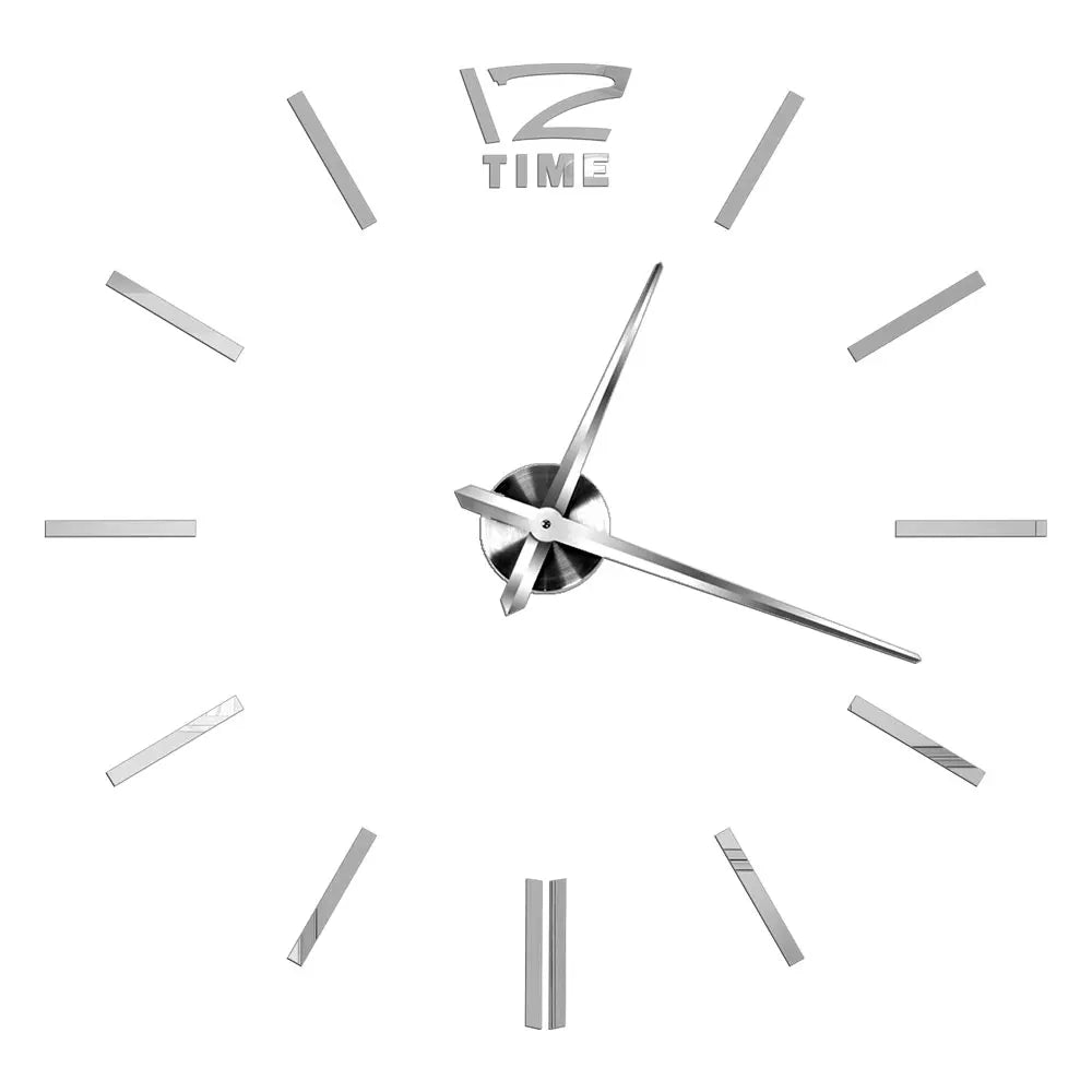 Large DIY 3D Mirror Acrylic Wall Clock for Kitchen, Dining Room, Living Room | Skanto