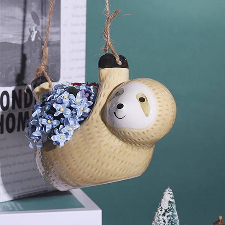 Skanto | Keramisk Glad Dovendyr Blomsterpotte