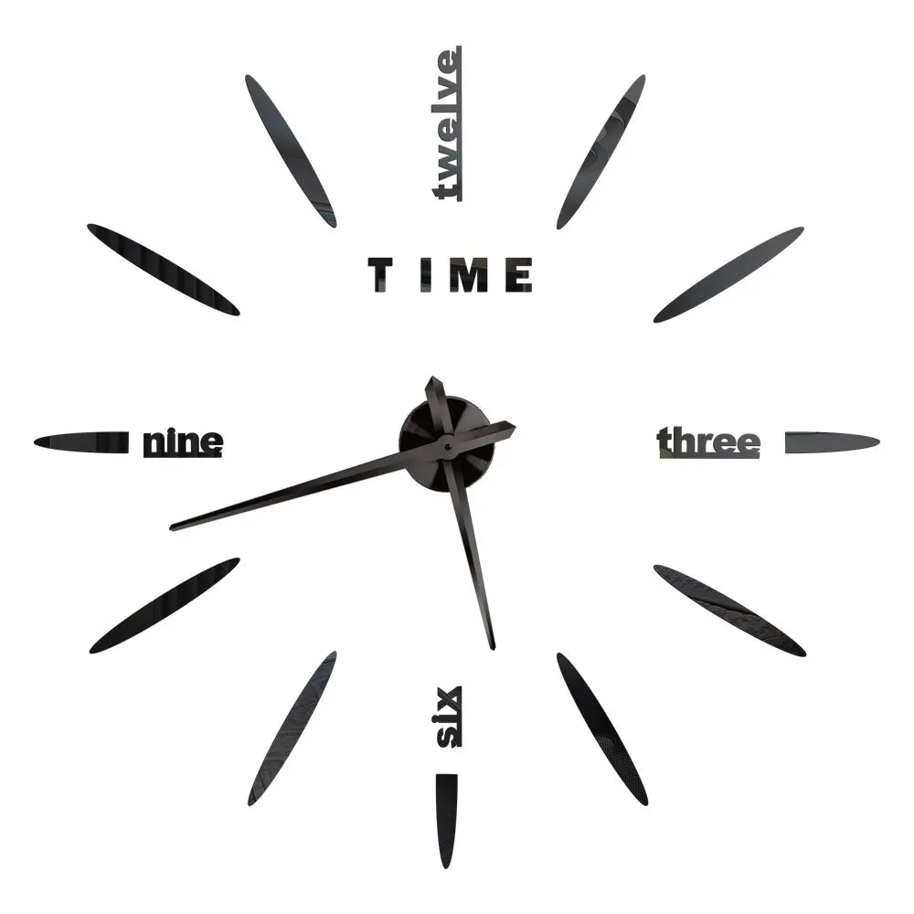 Large DIY 3D Mirror Acrylic Wall Clock for Kitchen, Dining Room, Living Room | Skanto