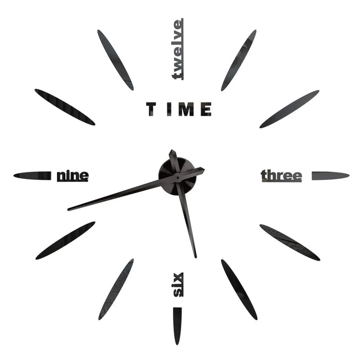 Large DIY 3D Mirror Acrylic Wall Clock for Kitchen, Dining Room, Living Room | Skanto