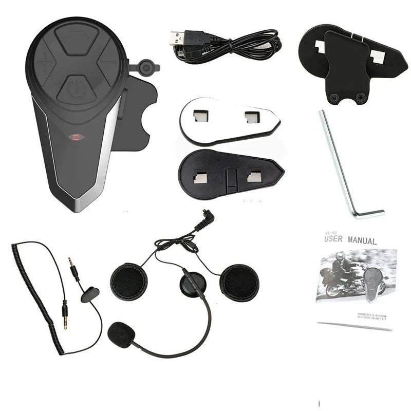 Skanto | Motorsykkelhjelm Bluetooth Intercom med FM & 1000m rekkevidde – RoadLink S3