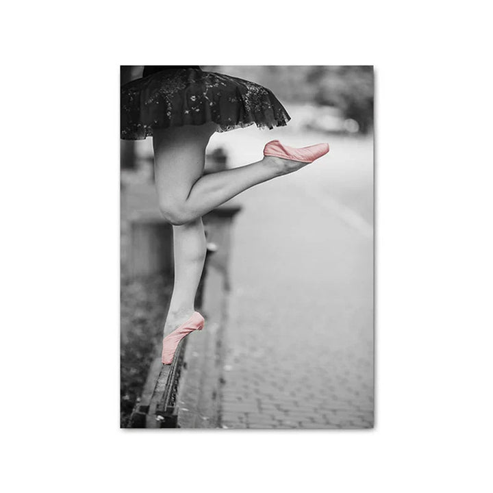 Pink Angel Wings Ballerina Wall Art Fine Art Canvas Print Black White Fashion Pictures For Living Room Bedroom Lounge Art Decor | Skanto