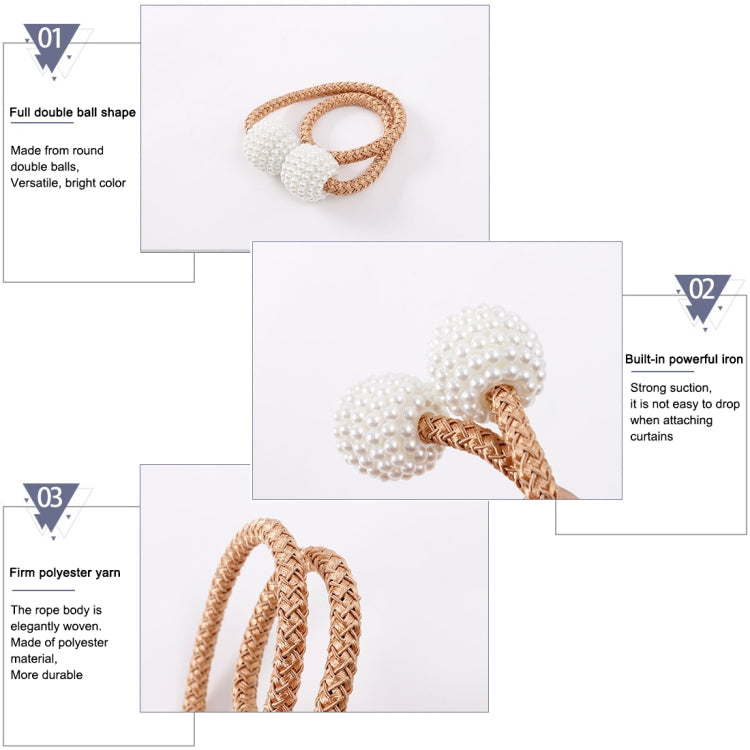 Fashion Adornments Perle Magnetisk Spenne Gardinrem (Grå)