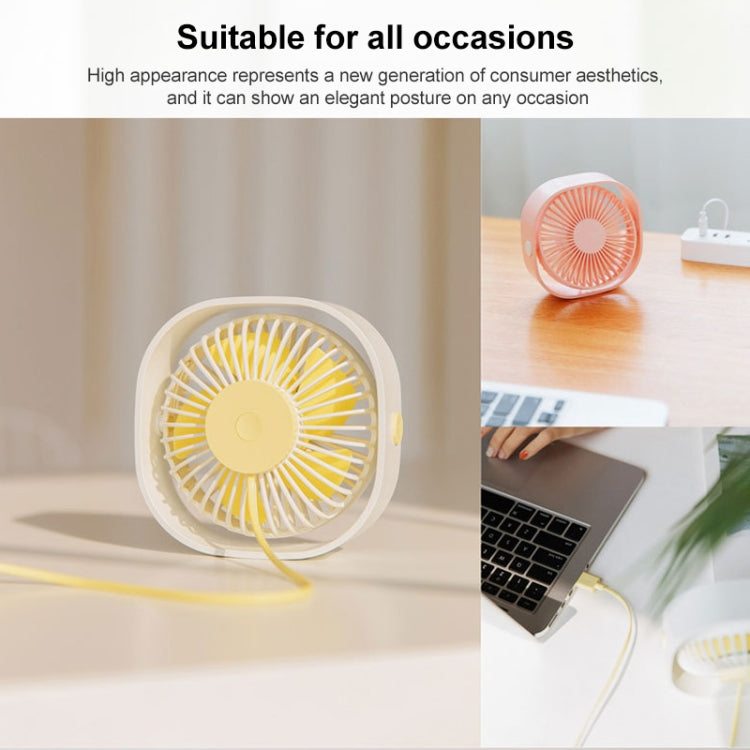 360 Grad Rotasjon Vind 3 Hastigheter Mini USB Skrivebordsvifte (Rosa) | Skanto
