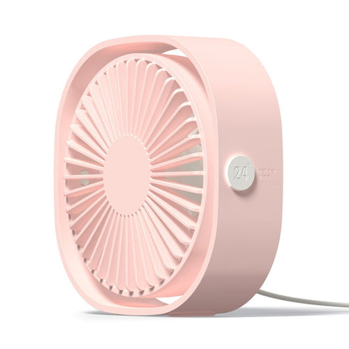 360 Grad Rotasjon Vind 3 Hastigheter Mini USB Skrivebordsvifte (Rosa) | Skanto