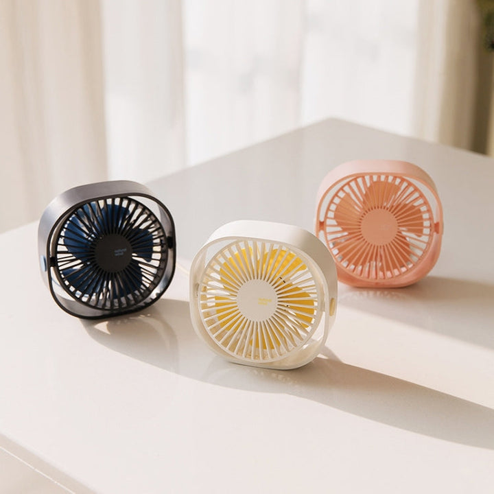 360 Grad Rotasjon Vind 3 Hastigheter Mini USB Skrivebordsvifte (Rosa) | Skanto