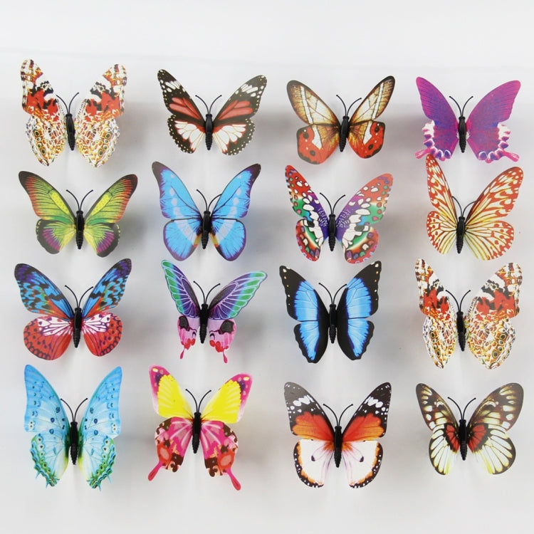 10stk Fashion Luminous Butterfly med Magnet Simulering Kjøleskapsmagneter Veggklistermerke Hagedekorasjon, Tilfeldig Fargelevering