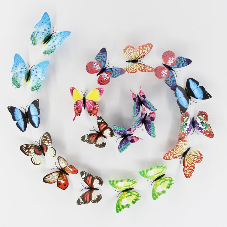 10stk Fashion Luminous Butterfly med Magnet Simulering Kjøleskapsmagneter Veggklistermerke Hagedekorasjon, Tilfeldig Fargelevering