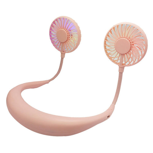 Kreativ Mini Hengende Nakke Type Vifte Utendørs LED Vifte (Rosa) | Skanto