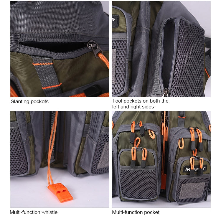 Norvo | MEN Utendørs Multifunksjonell Fiskeforankringsvest (Grå)