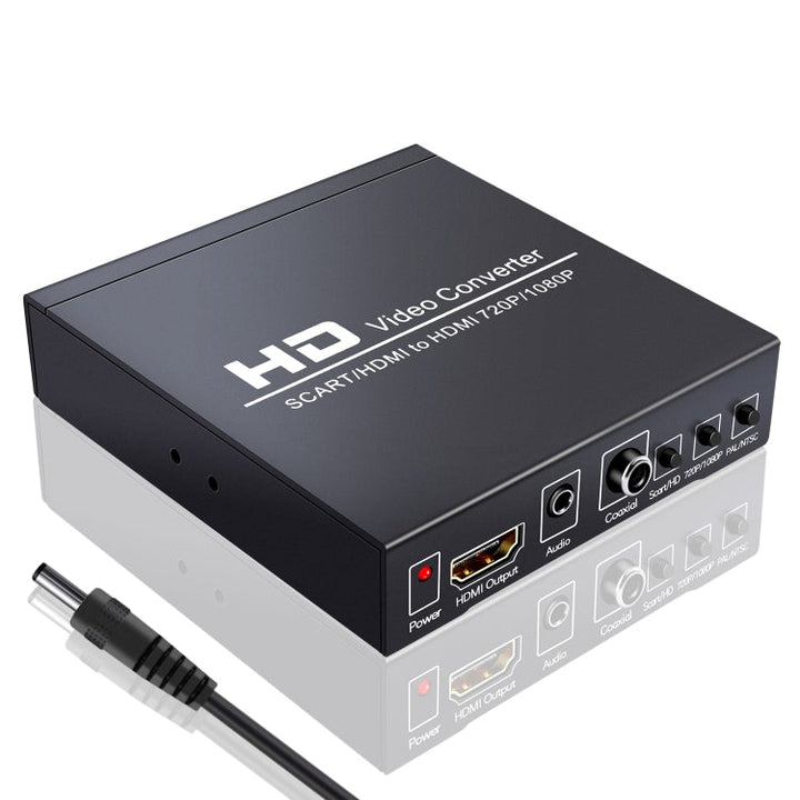 Skanto | NEWKENG NK-8S SCART + HDMI til HDMI 720P / 1080P HD Videoomformer Adapter Skalerboks