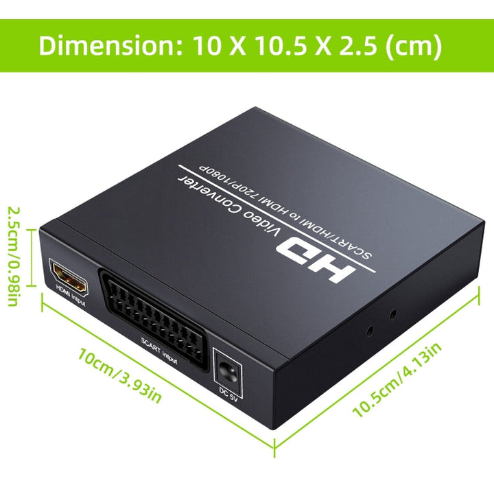 Skanto | NEWKENG NK-8S SCART + HDMI til HDMI 720P / 1080P HD Videoomformer Adapter Skalerboks