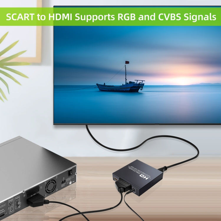 Skanto | NEWKENG NK-8S SCART + HDMI til HDMI 720P / 1080P HD Videoomformer Adapter Skalerboks