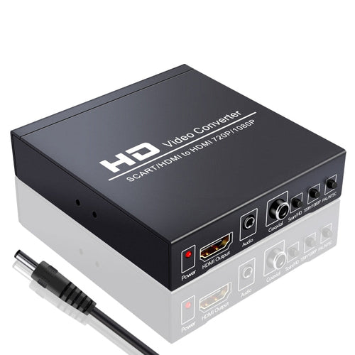 Skanto | NEWKENG NK-8S SCART + HDMI til HDMI 720P / 1080P HD Videoomformer Adapter Skalerboks