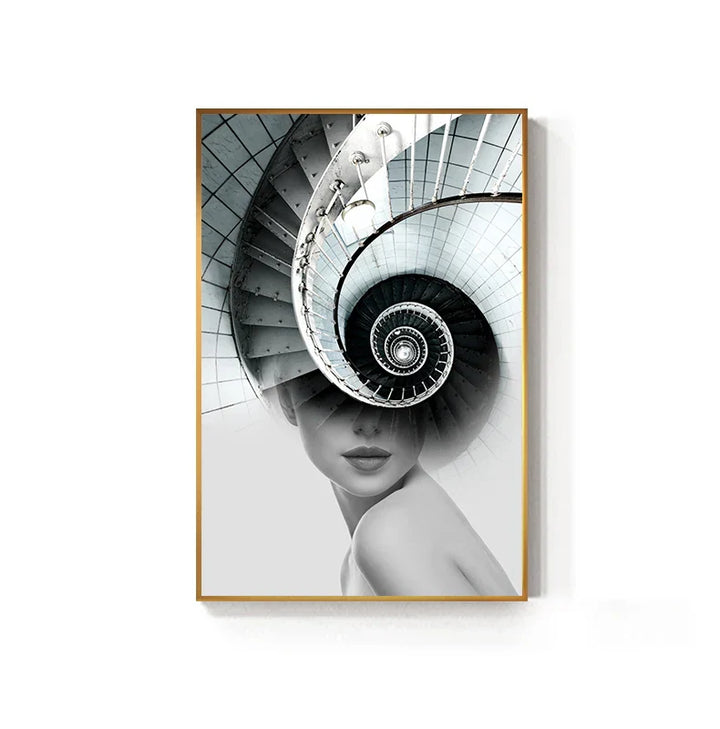 Abstract Fashion Architectural Art Wall Art Fine Art Canvas Print Pictures For Modern Apartment Living Room Home Office Decor | Skanto