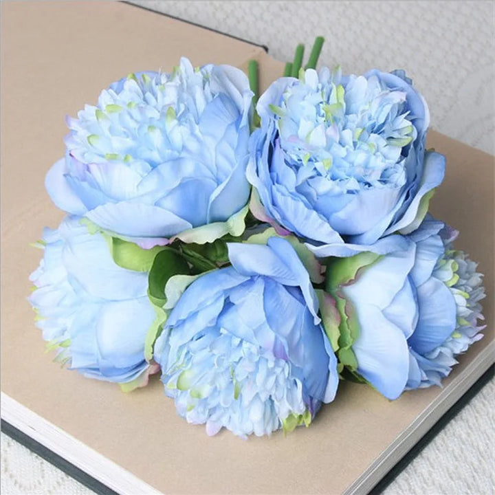 Skanto | Stor Peony Silke Blomsterbukett Sett