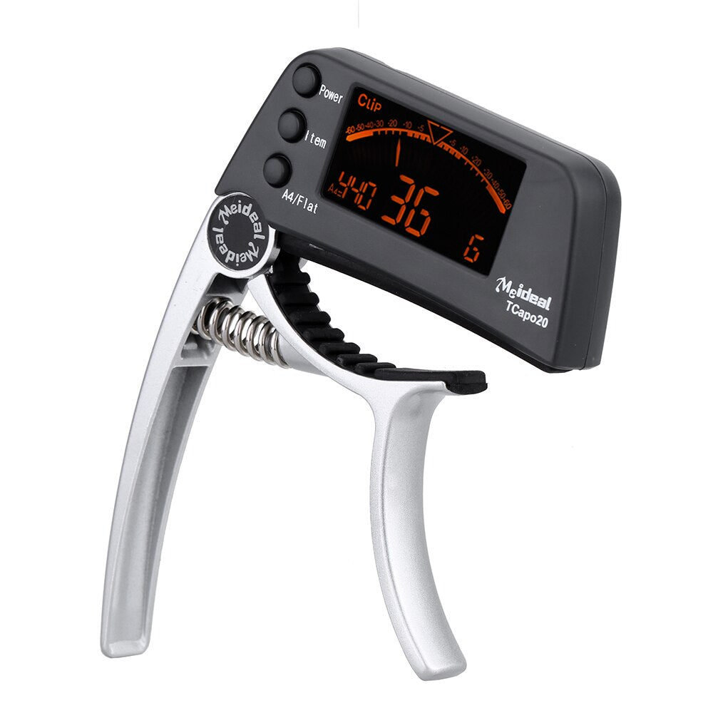 Capo & Stimmgerät „TuneGrip“ – 2-i-1 Gitarrenzubehör med LCD-bildeskjerm