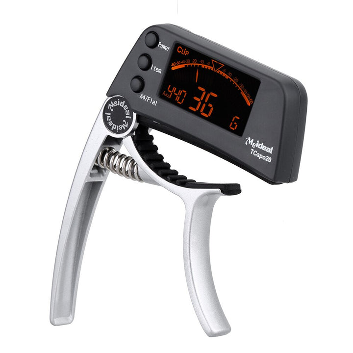 Capo & Stimmgerät „TuneGrip“ – 2-i-1 Gitarrenzubehör med LCD-bildeskjerm