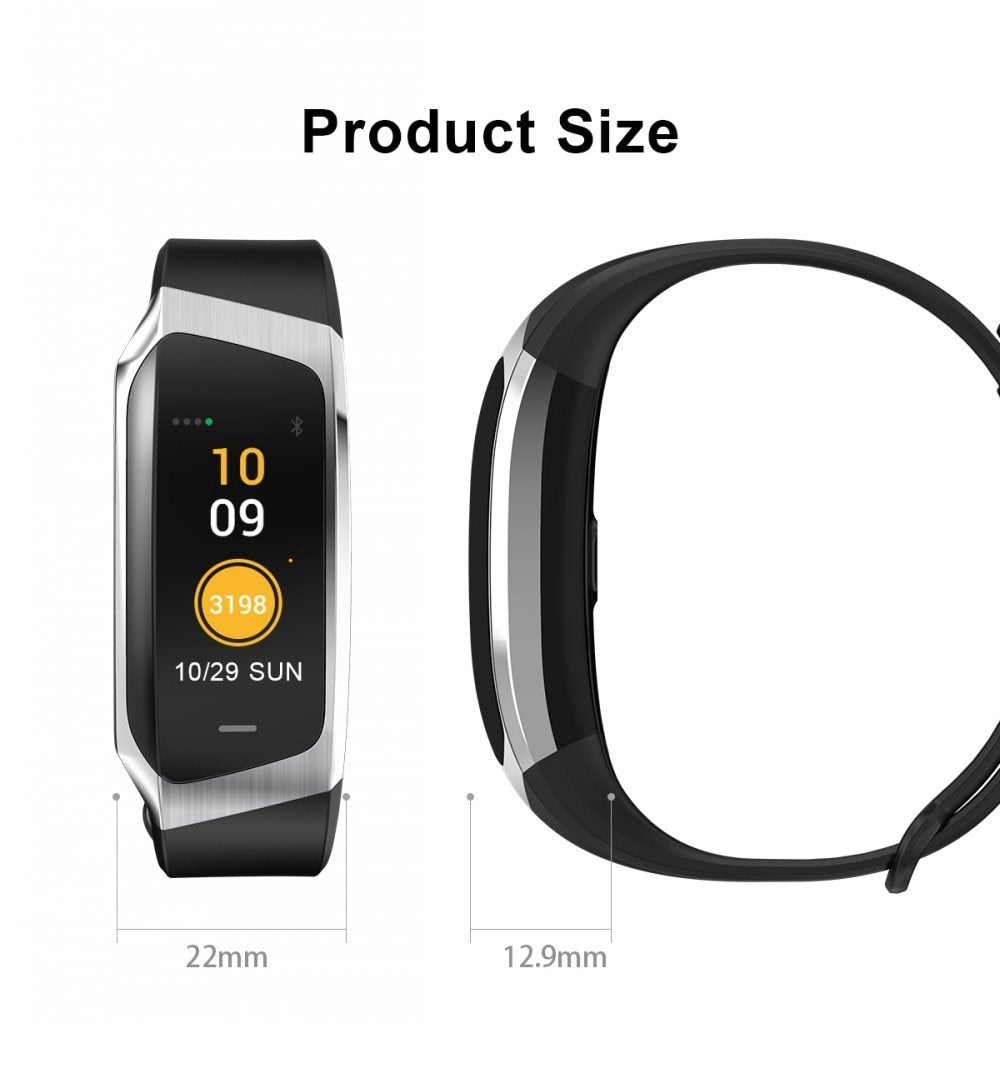Skanto | Fitband Smartklok Vanntett Blodtrykk Oksygen Hjertefrekvens Monitor Sport Armbånd