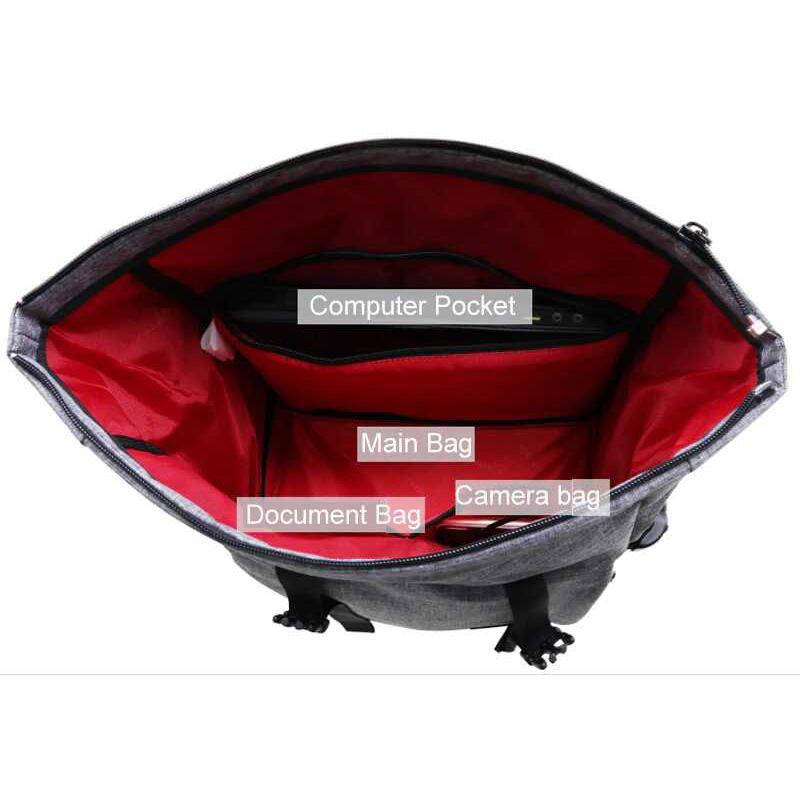 Skanto | Multifunksjonell Vanntett DSLR Kamera Reiser Bag Med USB Port