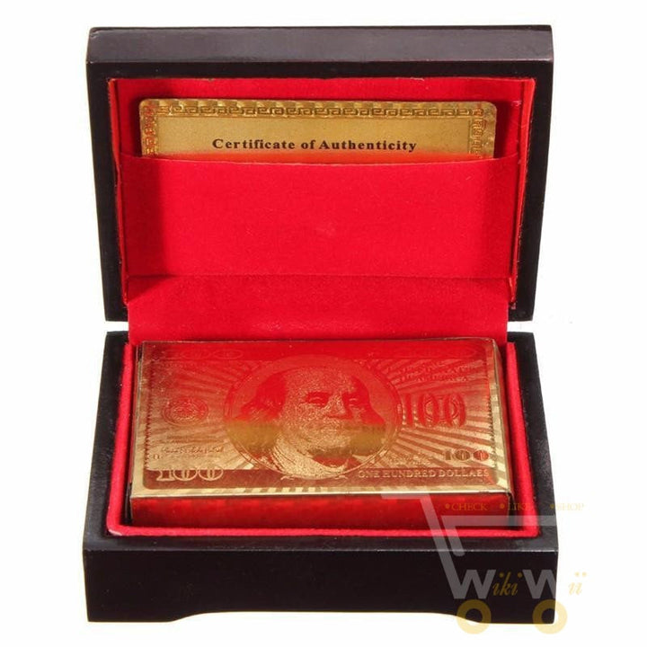 24K forgylt spillekort med tre - Style Box