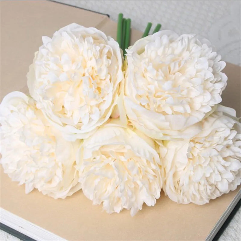 Skanto | Stor Peony Silke Blomsterbukett Sett