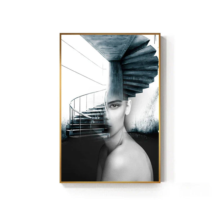 Abstract Fashion Architectural Art Wall Art Fine Art Canvas Print Pictures For Modern Apartment Living Room Home Office Decor | Skanto